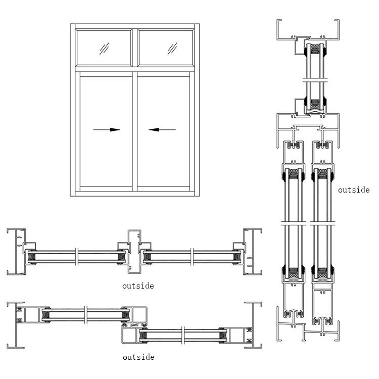 4 Sashes Balcony Screen Sliding Window 3